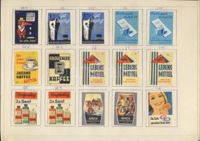 1000 darabos szépen rendszerezett német gyufacímke-gyűjtemény albumlapokon