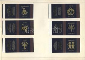 778 darabos szépen rendszerezett sőleg szállodai cseh gyufacímke-gyűjtemény albumlapokon