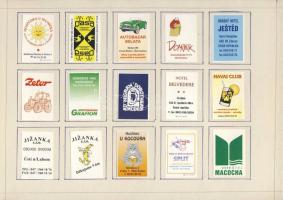 778 darabos szépen rendszerezett sőleg szállodai cseh gyufacímke-gyűjtemény albumlapokon