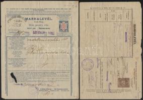 1867-1923 6 db marhalevél részben okmánybélyeggel