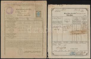 1867-1923 6 db marhalevél részben okmánybélyeggel