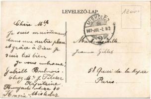 1907 Moha, Ágnes-forrástelep, Vasútállomás, hajtány. Ágnes gyógy- és ásványvíz reklám Josch Ágoston ...