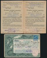 1928-1966 Halászjegy + 2 db horgászengedély
