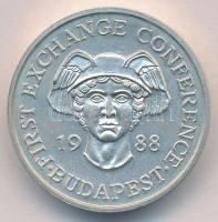 1988. "Magyar Tőzsde Alapítvány / Első Konferencia -  Budapest" jelzett Ag emlékérem (14,0...