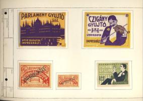 107 darabos 1945 előtti szépen rendszerezett magyar gyufacímke-gyűjtemény albumlapokon. Kiállítási anyag!