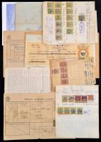 1916-1944 Vegyes papírrégiség tétel: anyakönyvi kivonatok, stb., összesen 12 db, okmánybélyegekkel