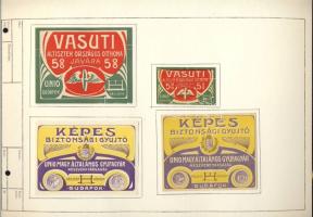 107 darabos 1945 előtti szépen rendszerezett magyar gyufacímke-gyűjtemény albumlapokon. Kiállítási a...