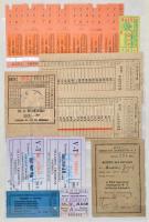 Vegyes papírrégiség tétel: 406 db utazási jegy, 4 db igazolvány, 39 db egyéb papírrégiség, 14 db pap...