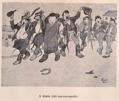 1936 Szabó Károly karikatúrái nyomtatásban, 5 db, 29×22 cm