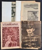 1915-1944 Tolnai Világlap 8 száma, változó állapotban, közte szakadozott, sérült, hiányos borítóval, 4 számhoz a borítónál papírlapokat tűztek, köztük hiányos számok is.