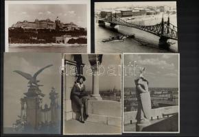 1928-1942 Budapesti életképek, amatőr és profi fotók, közte Sevcsik Jenő felvétele, 9 db, 11×8,5 és 15×19 cm közötti méretekben