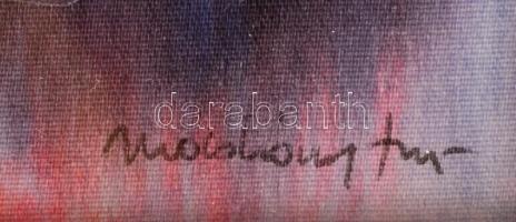 Macskássy Izolda (1945-): Csók. Vegyes technika, selyem papíron, jelzett, üvegezett keretben, 13×9 c...