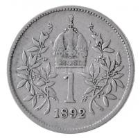 Ausztria 1892. 1K Ag "Ferenc József" T:2- kis ü. R! / 
Austria 1892. 1 Corona Ag "Fr...