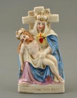 cca 1910 Fájdalmas Szűz Mária, kézzel festett, kopott, apró lepattanással, jelzés nélkül, m:12 cm