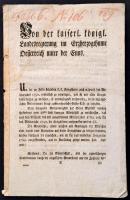 1789 Az alsó-ausztriai tartományi kormányzóság nyomtatott, német nyelvű körlevele hadiadó kivetéséről