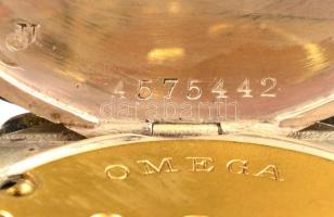 Ezüst(Ag) Omega zsebóra, másodpercmutatóval, jelzett, működőképes állapotban, d: 5 cm, bruttó: 88,1 ...
