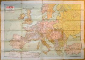 1915 Az európai háború kézi térképe, Bp., Rózsavölgyi és társa, a hajtások mentén ragasztott, egyébként jó állapotban, 85×119 cm