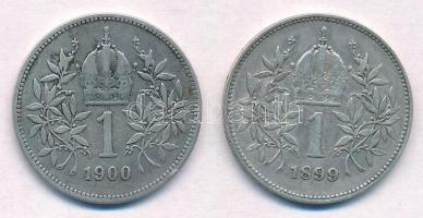 Ausztria 1899-1900. 1K Ag "Ferenc József" (2xklf) T:2,2-
Austria 1899-1900. 1 Corona Ag &...
