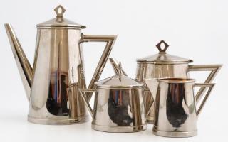 Jelzett (B.M.F J&C) fém kiöntő készlet cukortartóval( 4db), jó állapotban, m:8-20 cm