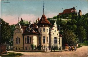 1915 Segesvár, Schässburg, Sighisoara; Evangélikus vártemplom, utcakép / Bergkirche / Lutheran fortified church, street view (EK)