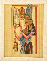 Egyiptomi papirusz kép keretben, 36×27 cm