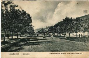 Beszterce, Bistritz, Bistrita; Alsókülvárosi sétatér. Kiadja Bartha Mária / Untere Vorstadt / street view in the suburbs (b)
