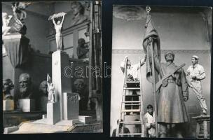 Kisfaludy Stróbl Zsigmond (1884-1975) szobrászművész és művei, 2 db fotó 9x12 cm