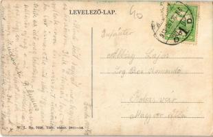 1913 Torda, Turda; Fő tér, Tömlő István, Hrúbecz üzlete, Gyógyszertár,  Kerületi Munkásbiztosító pén...