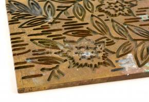 Réz nyomólemez, jelzett, 16,5×17,5 cm