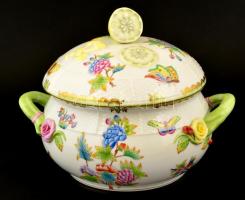 Herendi Viktória mintás étkészlet ( 26 db), kézzel festett, jelzett, hibátlan