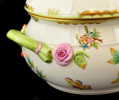 Herendi Viktória mintás étkészlet ( 26 db), kézzel festett, jelzett, hibátlan