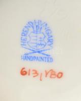 Herendi Viktória mintás mokkás készlet, kézzel festett, jelzett, nagyon apró lepattanás a rózsán