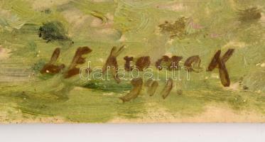 Kroczak jelzéssel: Napraforgók, olaj, karton, 50×33,5 cm