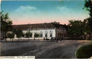 1918 Torontálvásárhely, Develák, Debelják, Debeljaca; Községi elemi iskola. Kiadja Albrycht János / elementary school (fl)