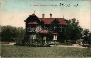 1908 Craiova, Parcul Bibescu. Editura J. Dumitrescu / park, villa