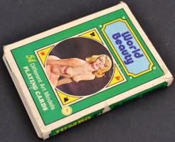 World Beauty, nagyméretű 54 lapos, erotikus francia kártya, egy-egy lapon kis folttal, kis sérülésse...