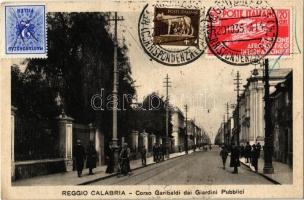 Reggio Calabria, Corso Garibaldi dai Giardini Pubblici / street view, public garden, bicycle (EK)