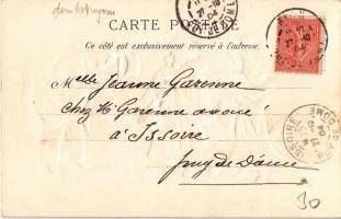 1904 Premiere Presentation. Gentleman cat and lady cats. Emb. litho