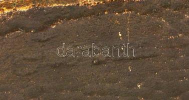 Loósz József (1908-1985): Sarló-kalapács. Bronz, jelzett, bronz talapzaton, m: 44 cm (50 cm)