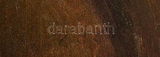 Olvashatatlan jelzéssel: Asztalnál. Olaj, vászon, keretben, 60×90 cm