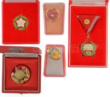 5db-os vegyes magyar kitüntetés és jelvény tétel a szocialista időszakból, közte "A Belkereskedelem Kiváló Dolgozója", "Hűséggel a Nép egészségéért" T:1-,2