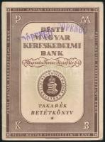 1946 A Pesti Magyar Kereskedelmi Bank takarék betétkönyve adópengőben az inflációs időszakból