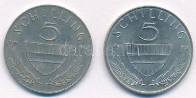 Ausztria 1971-1972. 5Sch Ag (2x) T:2  Austria 1971-1972. 5 Schilling Ag (2x) C:XF Krause KM#2889
