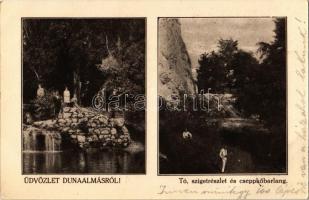 1926 Dunaalmás, Tó, sziget részlet és cseppkőbarlang. Szilágyi Arthur műintézetéből