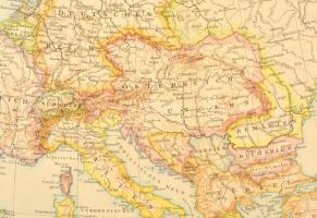 1886 Európa politikai térképe (Europa, Politische Übersicht), paszpartuban, 39×51 cm