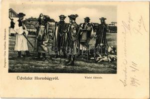 1899 Hortobágy, Vásári áldomás, folklór. Kiadja Pongrácz Géza