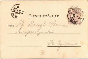 1899 Hortobágy, Vásári áldomás, folklór. Kiadja Pongrácz Géza