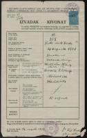 1939 Újvidék, szerb és magyar nyelvű születési anyakönyvi kivonat, a főrabbi aláírásával, okmánybélyeggel
