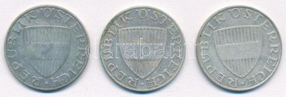 Ausztria 1957-1958. 10Sch Ag (3x) T:2,2- Austria 1957-1958. 10 Schilling Ag (3x) C:XF,VF Krause KM#2...