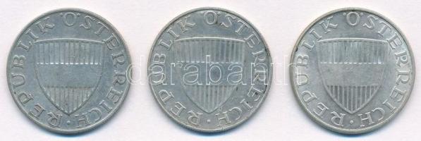 Ausztria 1957-1972. 10Sch Ag (3x) T:1-,3 Austria 1957-1972. 10 Schilling Ag (3x) C:AU,F Krause KM#28...